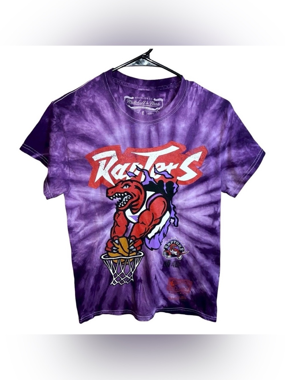Mitchell & Ness Shirt Men’s Size S Purple Toronto Raptors Tye Dye Short Sleeve